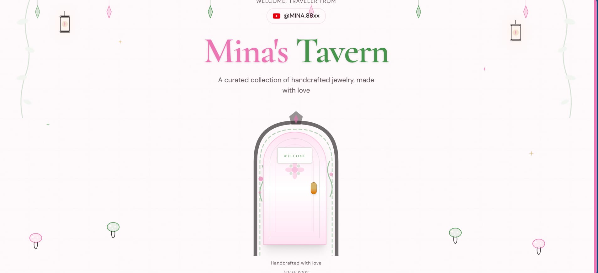 The Mina's Tavern website, built by Foldscapes