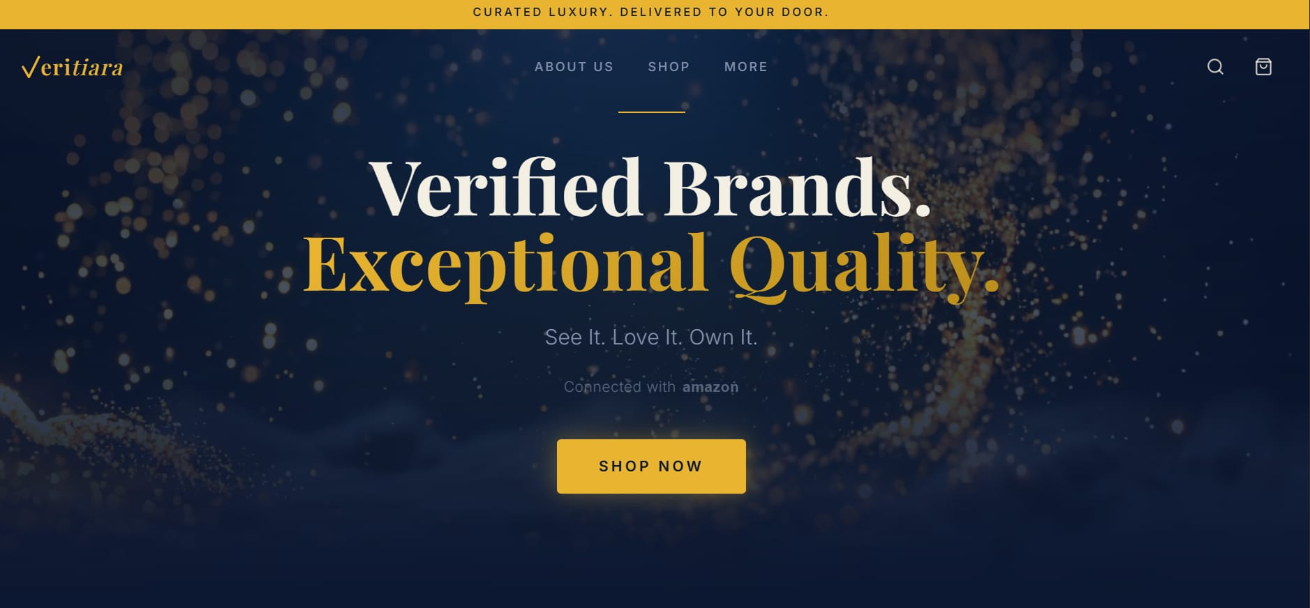 The Veritiara website, built by Foldscapes